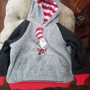 Adorable toddler cat in the hat hoodie sweatshirt
